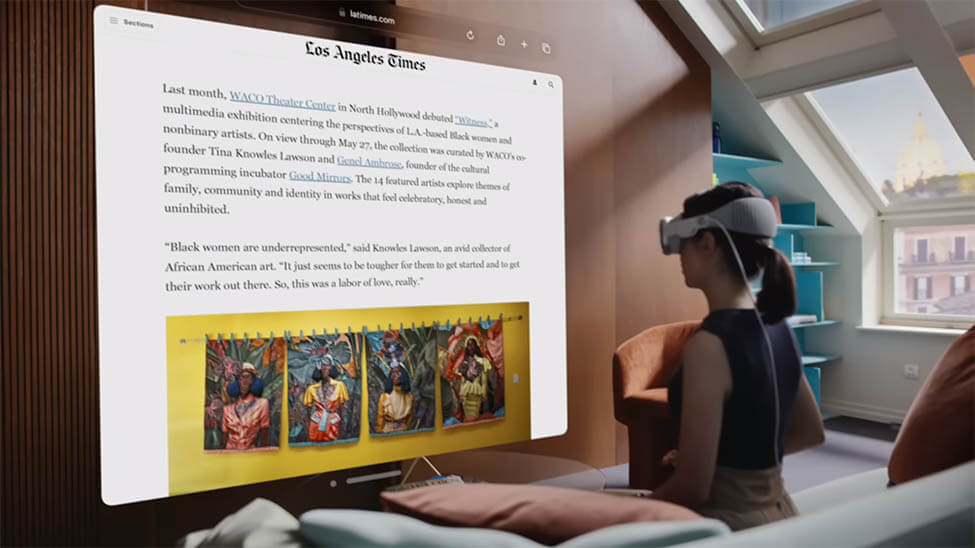 Großer Browser VR Apple Vision Pro